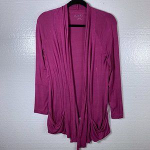 LOGO Lori Goldstain XXS Open Front Draped Cardigan